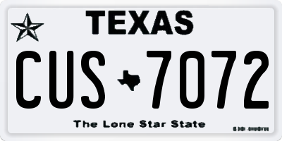 TX license plate CUS7072