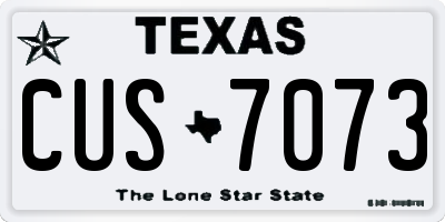 TX license plate CUS7073