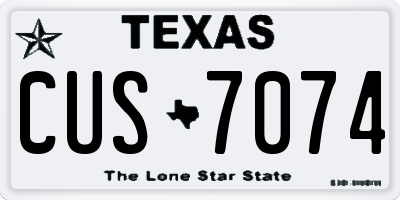 TX license plate CUS7074