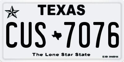 TX license plate CUS7076