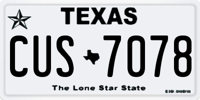TX license plate CUS7078