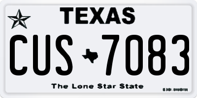 TX license plate CUS7083
