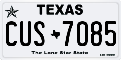 TX license plate CUS7085