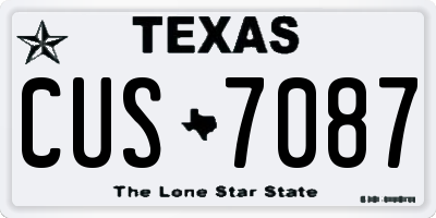 TX license plate CUS7087