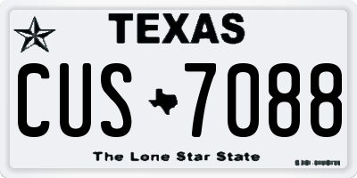 TX license plate CUS7088