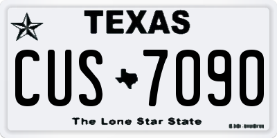 TX license plate CUS7090