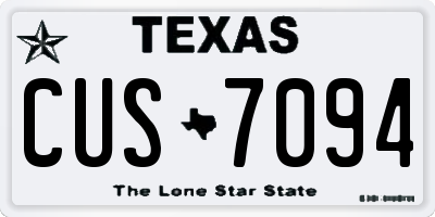TX license plate CUS7094