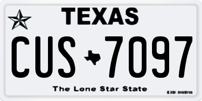 TX license plate CUS7097
