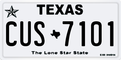TX license plate CUS7101
