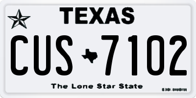 TX license plate CUS7102