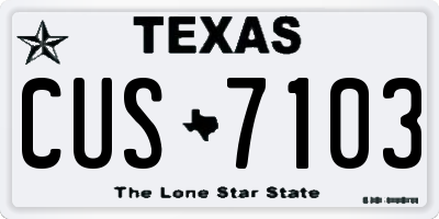 TX license plate CUS7103
