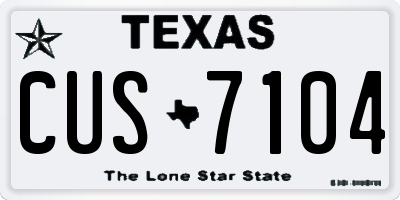 TX license plate CUS7104
