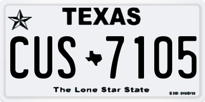 TX license plate CUS7105
