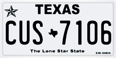 TX license plate CUS7106