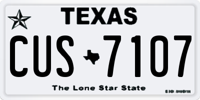TX license plate CUS7107