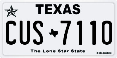 TX license plate CUS7110