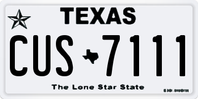 TX license plate CUS7111