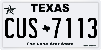 TX license plate CUS7113