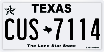 TX license plate CUS7114