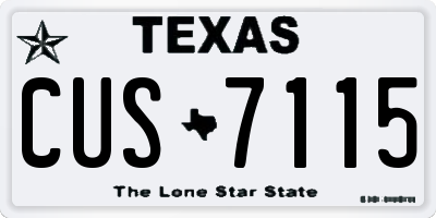 TX license plate CUS7115