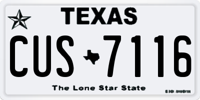 TX license plate CUS7116