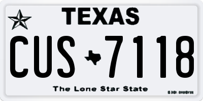 TX license plate CUS7118