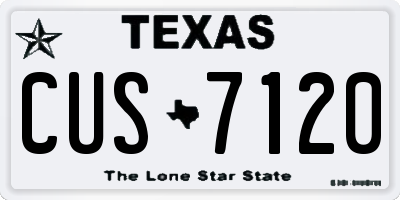 TX license plate CUS7120