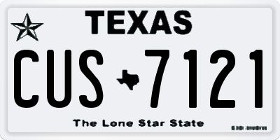 TX license plate CUS7121