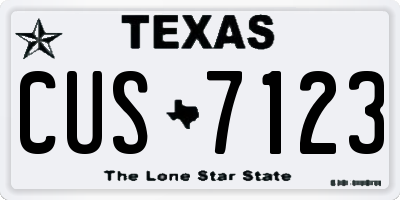TX license plate CUS7123