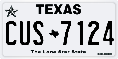 TX license plate CUS7124
