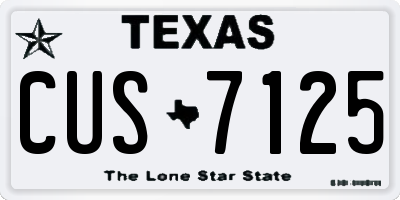 TX license plate CUS7125