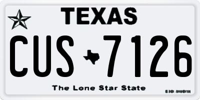 TX license plate CUS7126