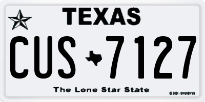 TX license plate CUS7127