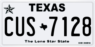 TX license plate CUS7128