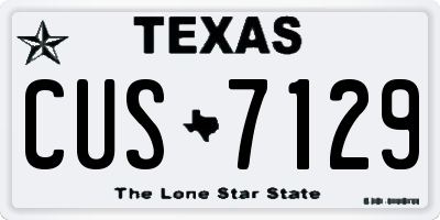 TX license plate CUS7129
