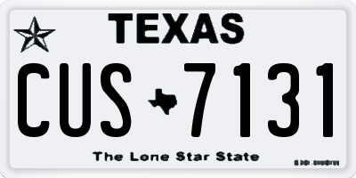 TX license plate CUS7131
