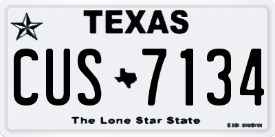 TX license plate CUS7134