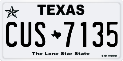 TX license plate CUS7135