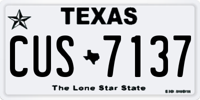 TX license plate CUS7137