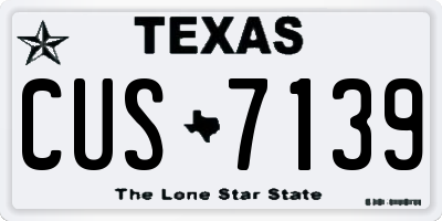 TX license plate CUS7139