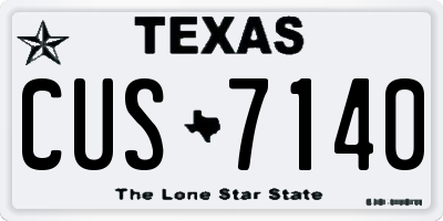 TX license plate CUS7140