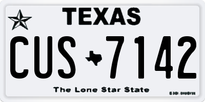 TX license plate CUS7142