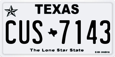 TX license plate CUS7143