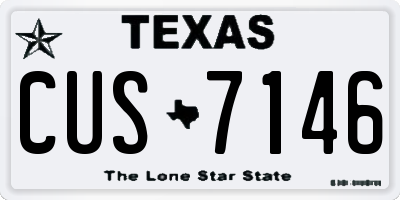 TX license plate CUS7146