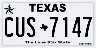 TX license plate CUS7147