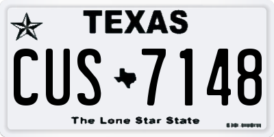 TX license plate CUS7148