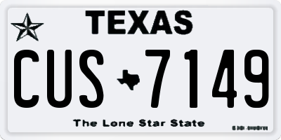TX license plate CUS7149