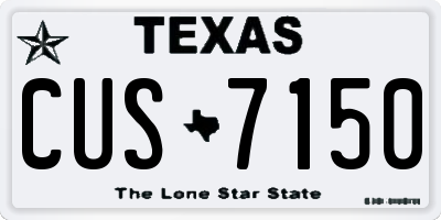 TX license plate CUS7150