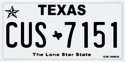 TX license plate CUS7151