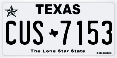 TX license plate CUS7153